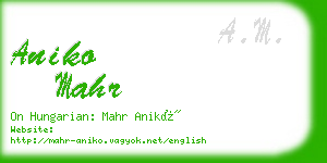 aniko mahr business card